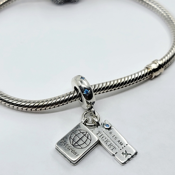 Jewelry - Charm Sterling Silver 925 ticket and passport